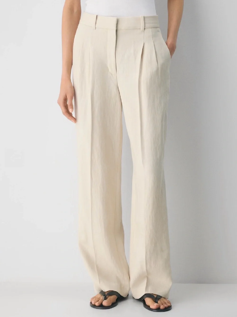 Aritiza Wide-Leg Linen Blend Pants. Never worn, hemmed for 5’3” height